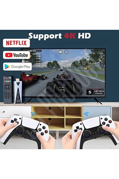 SFL Product 4K HD Yeni Nesil Retro Video Oyun Konsolu 2.4G Kablosuz Gamebox Youtube/Netflix/PlayStore