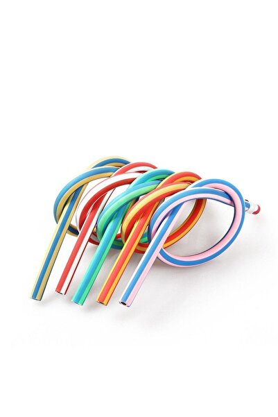 Bluoklight 5 Adet Eğilip Bükülen Esnek Flexible Okul Çocuk Tasarım Kalem