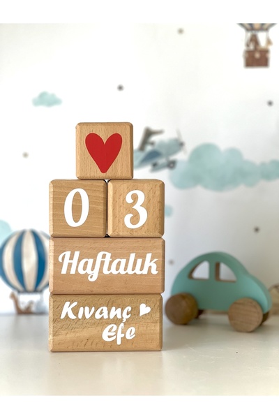 mogokids Anne Bebek Anı Küpü Kırmızı Kalpli Isimli Set Dekor Ve Fotoğraf Cekı...