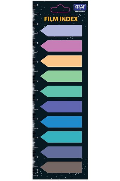 KRAF Transparent Arrow Film Index (PP) 10 Colors 200 Sheets 12x44mm
