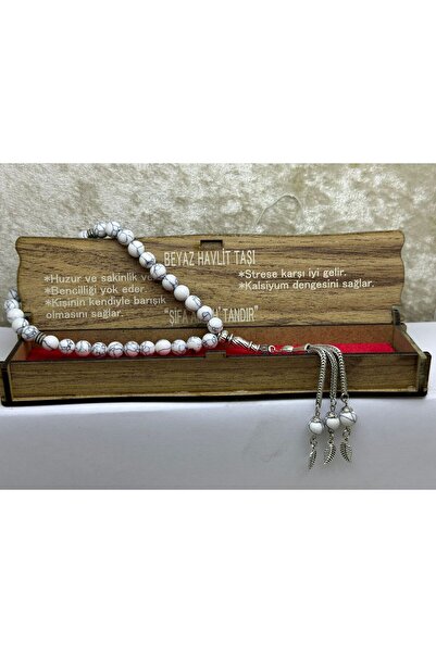 grs oyuncak White Howlite Stone 33 Grains Boxed Rosary