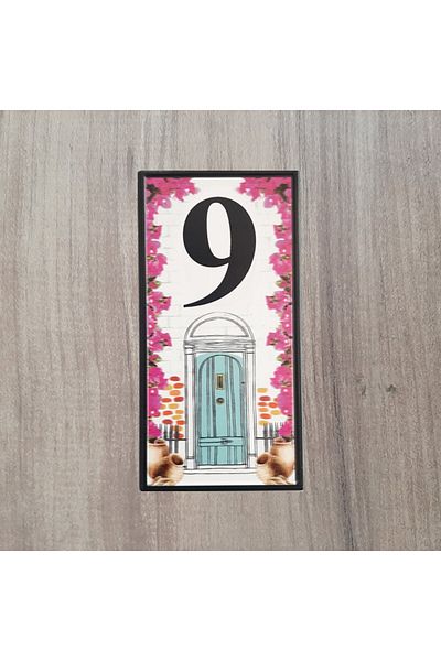 bimbambom Door Number, Bougainvillea Patterned Numeral Door Number