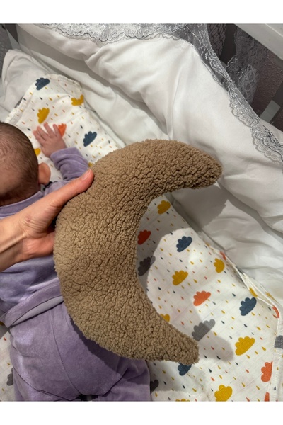 Pure Crescent Shaped Baby Room Decorative Teddy Pillow