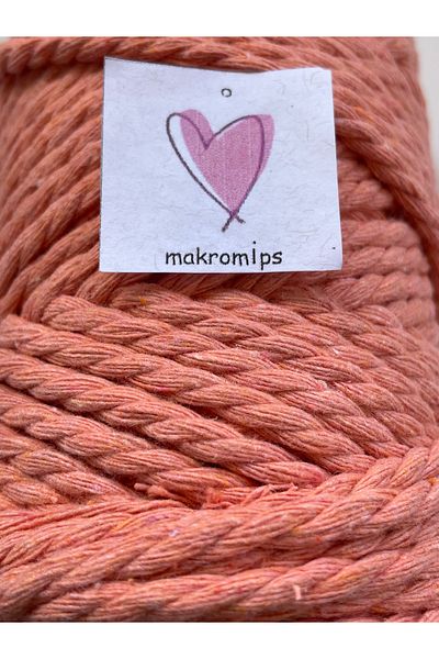 Makromİps MACROME 3 WRAPPED ROPE 250 gr(+-10) 3-3.5 mm DECORATION HOBBY BOHEM PACKAGE KNITTED ROPE