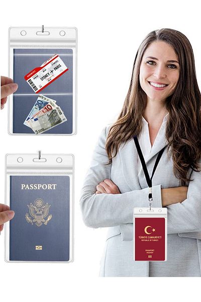 Gempo Multi-Purpose Passport Holder with Locked Anti Loss Prevention Strap Travel Organizer Passport Container
