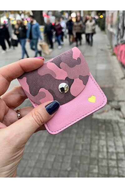 Pinkylola Kare Model Pembe Kamuflaj Desenli & Toz Pembe Hakiki Deri Airpod Kı...