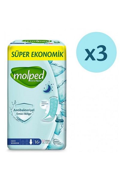 Molped Extra Hygiene Night 16 Pieces X 3 Pieces