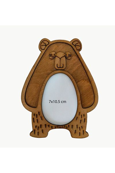 Mia Creative Art Bear Figure Photo Frame Wooden Mosaic Set - Kids Activity Set
