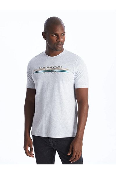 LC Waikiki Classic Crew Neck Short Sleeve Printed Combed Cotton Men's T-Shirt