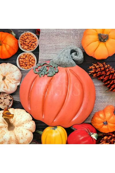 ZEALL DESIGNS Decorative Ceramic Concept Pumpkin Look Presentation Tray