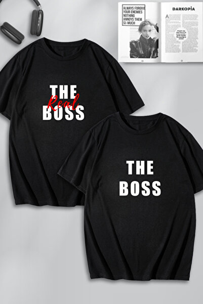 macklin UnisexThe Boss The Real Boss Printed Lover Ζευγάρι Σχεδιασμός Υπερμεγ...