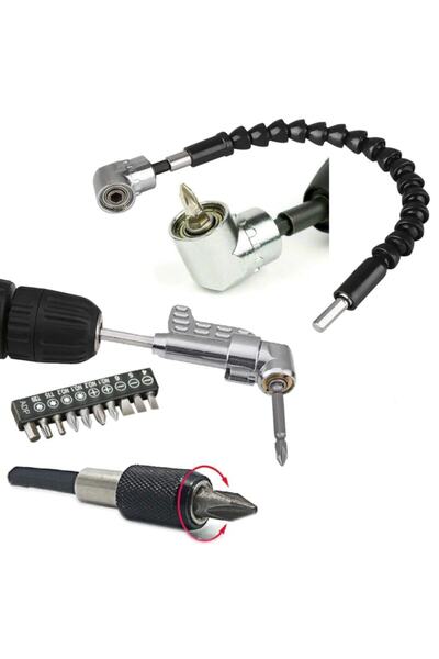 Depolife Matkap Için Vidalama Uç Seti Altıgen Hex Köşe Kör Vidalama Adaptörü Hızlı Bits Adaptör Esnek Hortum