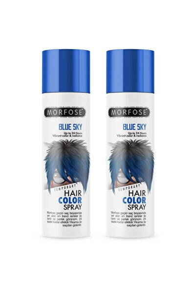 Morfose Mech 24 Saate Kadar Etkili Mavi Renkli Saç Spreyi Blue Sky 150 ml 2 Adet