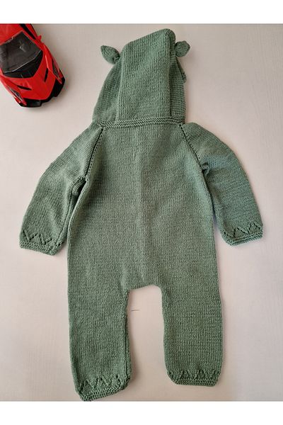 Butik Hobby Cafe 3-6 Months Hand Knitted Hooded Baby Rompers