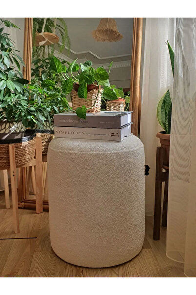 BEYLERBEYİ Lines Teddy Kumaş White Puf