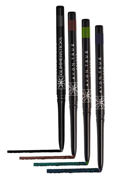 AVON Glimmersticks Blackest Black, Cosmic Brown, Emerald ve Starry Night Blue...