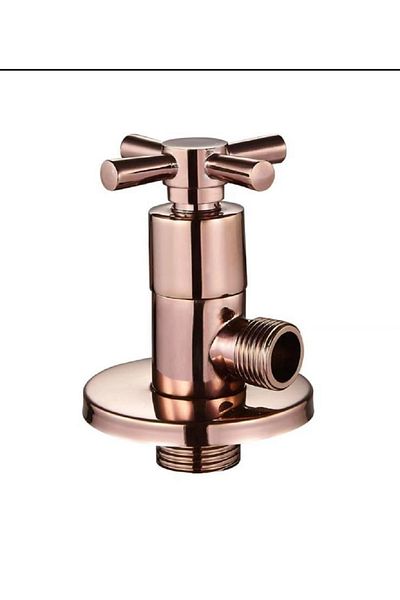 İSAOĞLU YAPI Copper Bidet Tap Bronze Bidet Tap 2 Pieces Set Rose Copper Intermediate Tap