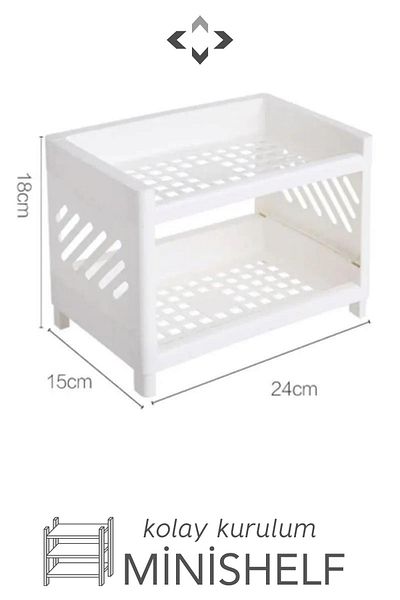 LİGROUND Minishelf 2 Tiers Multi-Purpose Desktop Shelf Organizer Organizer Desktop Shelf Two Tiers Easy Installation