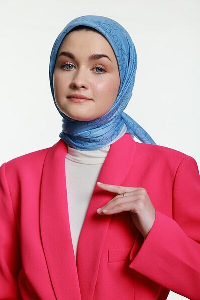 Modakaşmir Eșarfă din bumbac Mk Loop Marin
