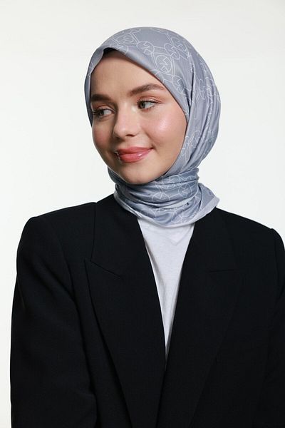 Modakaşmir Eșarfă din bumbac Mk Loop Gri