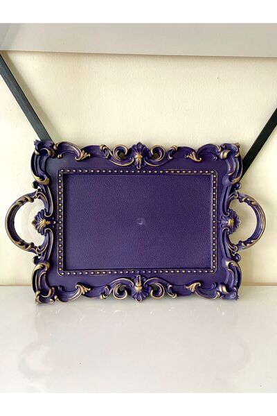 İmren Collection Mika Motifli Sunum Tepsisi Mavi Renk