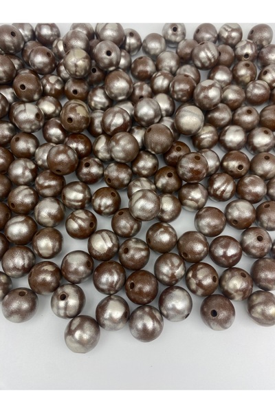 Hedef Bijuteri 16mm Üzeri Gümüş Boyalı Kahverengi Takı Ve Çanta Yapım Boncuğu...