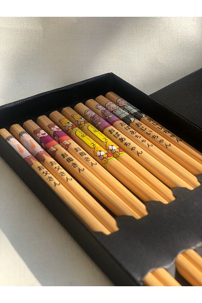 Tam Seramik Japanese Bamboo Chopstick Family Set 5 Pairs Boxed