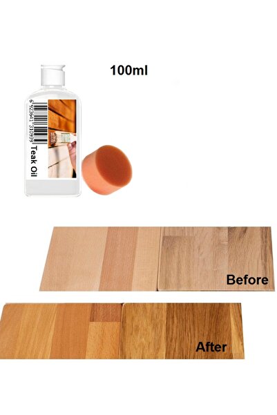 Depolife Ahşap Koruyucu Tik Yağı ( Teak Oil Protect ) 100ml Ve Uygulama Süngeri Renksiz