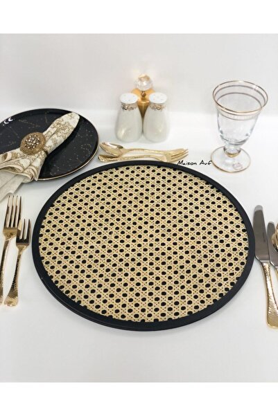 Maison Avf Placă Hazeran din ratan negru - 100% natural M015