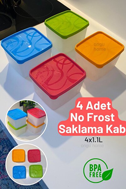 ongu home 4'lü Derin Dondurucu Saklama Kabı No Frost Saklama Kabı (4X1.1LT)