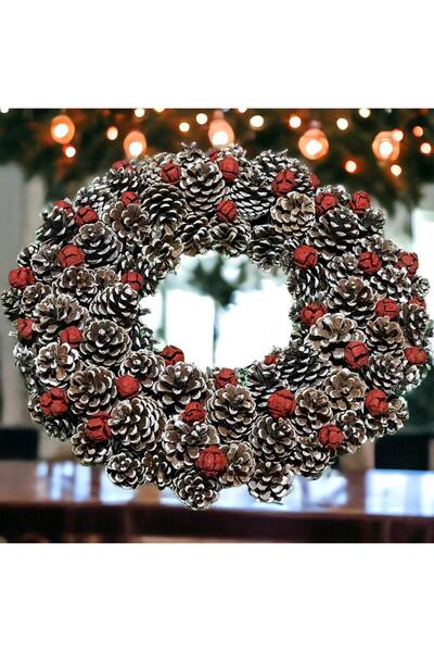 ART PINE KAPI SÜSÜ YILBAŞI KAPI DUVAR MASAÜSTÜ DEKORASYON KOZALAK BÜYÜK ÇELEN...