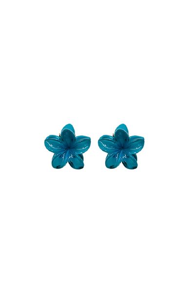 Roberta Lorenz Women's Double Mini Lotus Blue Latch Buckle| Flower Buckle| Aloha| Plumeria Creation