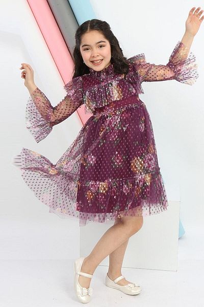 Jannock Rochie tutu pentru fete cu imprimeu floral
