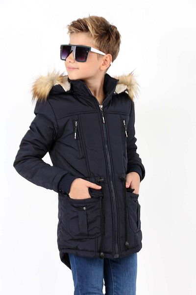 Jannock Boy's Water and Windproof Fur Lined Long Coat