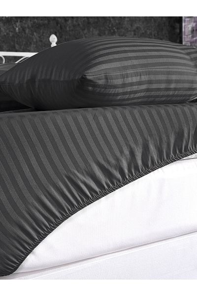 Alena Home Style Cotton 100x200 Single Striped Elastic Sheet Set