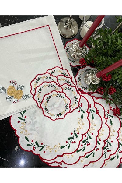 CASANUA Yeniyıl Set ( Yılbaşı 6 amerikan servis, 6 kokteyl peçetesi )