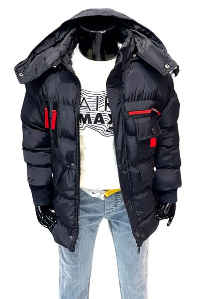 Jannock Boy's Fleece Lined Hooded Thick Piece Water Repellent Navy Blue Jacket
