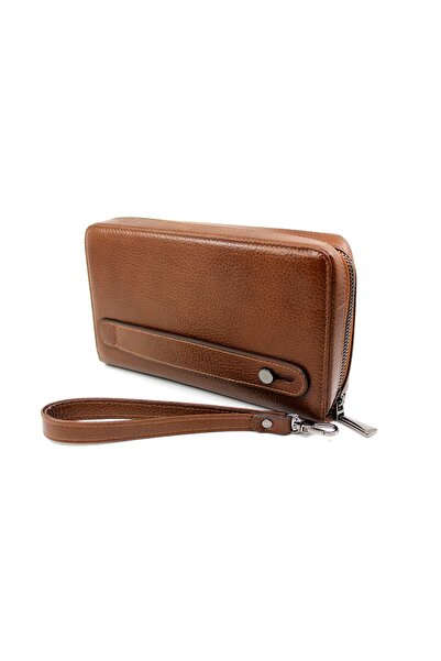 Çanta Sepetim Τσάντα χειρός από γνήσιο δέρμα Tan με θήκη τηλεφώνου