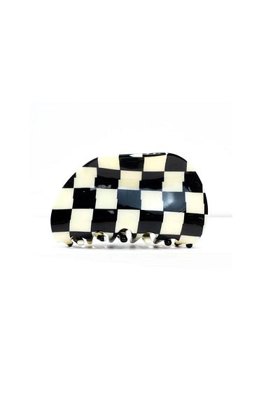 Roberta Lorenz Checkered Blue Latch Buckle, Bow Can Be Added, Quality Bone Material Buy 4 Pay 3