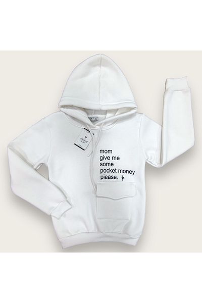 İvven's Kids 3 Thread Raster Hooded Printed Children's Sweatshirt with Money Pocket