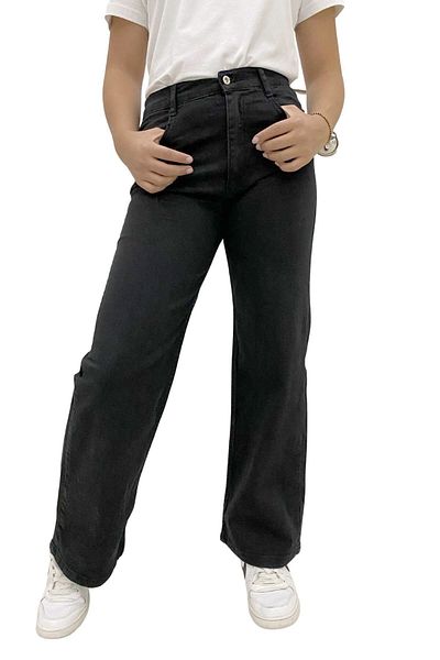 Jannock Girl's Mom Jeans High Waist Wide Cut Wide Leg Casual Casual Jeans