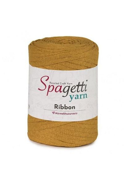 Spagettiyarn Ribbon Mustard Yellow Hand Knitting Yarn