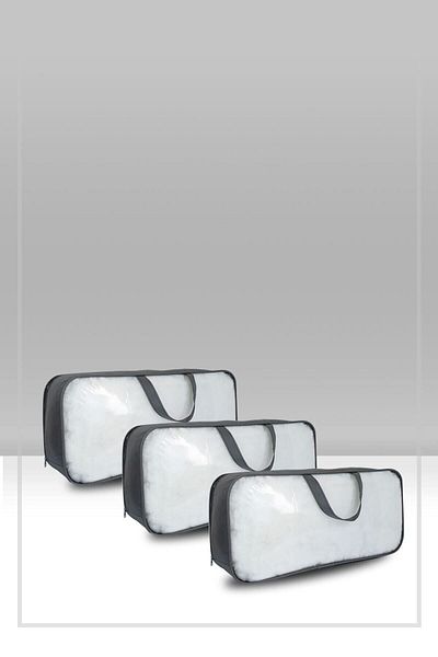 Vedsey Home Organizer Комплект от 3 чанти за съхранение на куфари от PVC и прозрачна тел 60x40x20