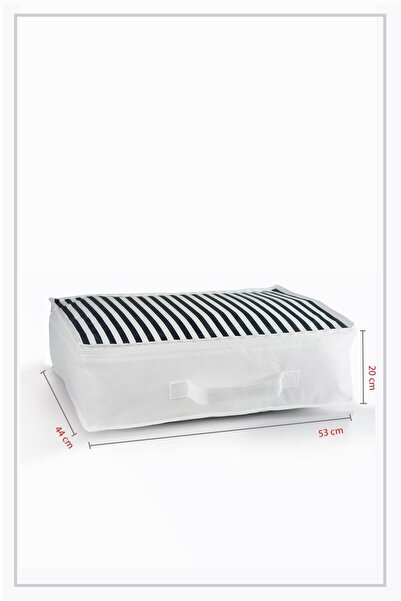 Vedsey Home Organizer 5'li Set Düzenleyici Yorgan Hurcu Lacivert Çizgili 53x44x20