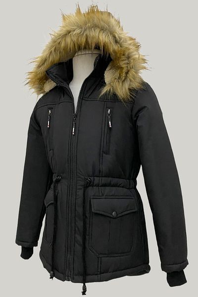 Jannock Unisex Children's Winter Removable Hooded Welsoft Fleece Fur Hip-High Knee Jacket Coat