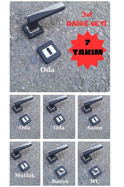 ARON 7 Sets Sofuoglu Derya Square Badge (3+1) Circle Set - Hooded (Matte Black-Satin) Aluminum/Steel