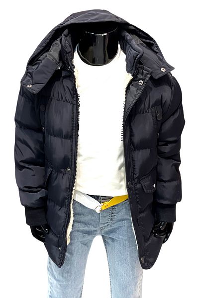 Jannock Boy's Fleece Lined Hooded Thick Piece Water Repellent Navy Blue Jacket