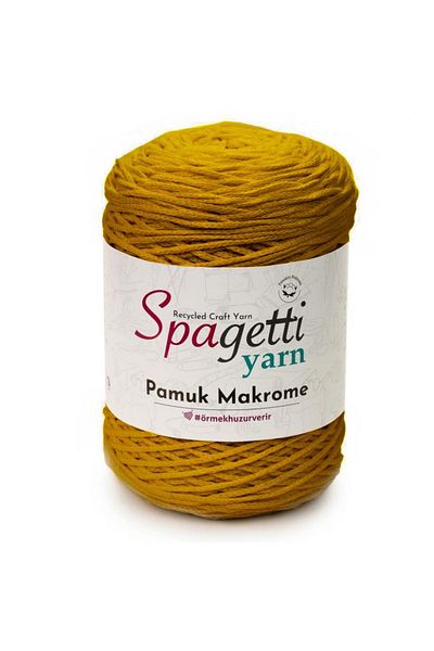Spagettiyarn Cotton Macrame Mustard Yellow Hand Knitting Yarn
