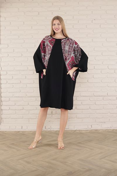 mervemoda γυναικείο κοντομάνικο φόρεμα μίντι τουνίκ