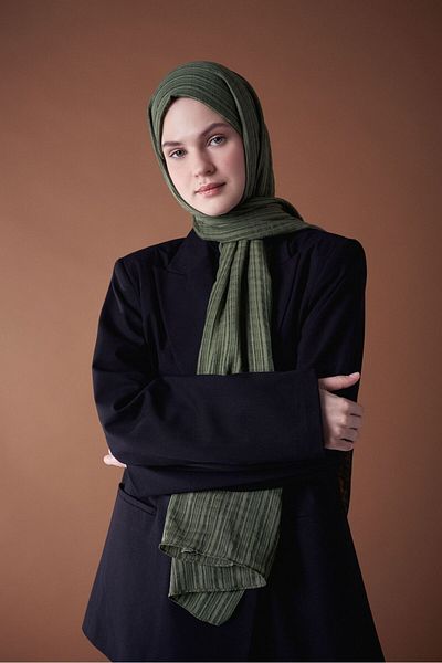 Modakaşmir Misto Cotton Series Shawl Khaki